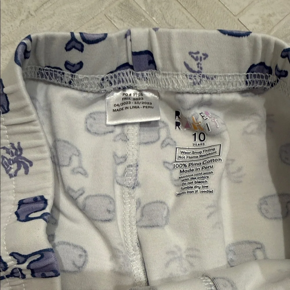 Roller Rabbit Kids Blue Whale Print Pajamas, size 10